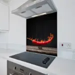 6mm Toughened Printed Kitchen Glass Splashback – Chilli Design 348
