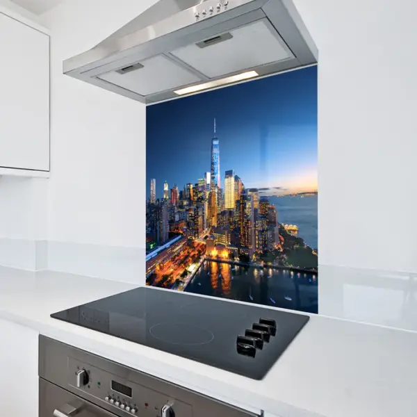 6mm Toughened Printed Kitchen Glass Splashback - New York City 486