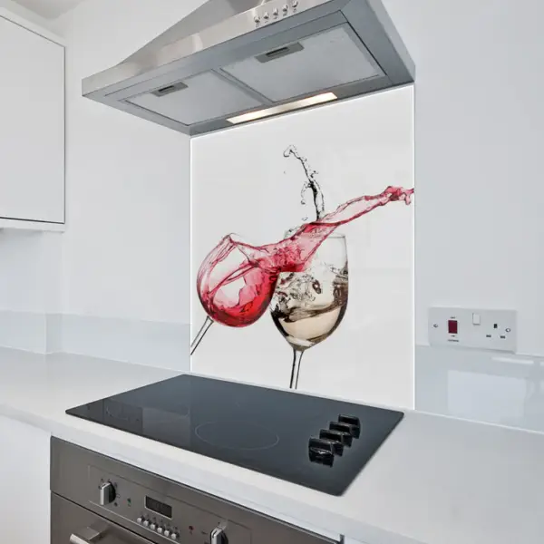 6mm Toughened Printed Glass - Wine Glass Splashback 364